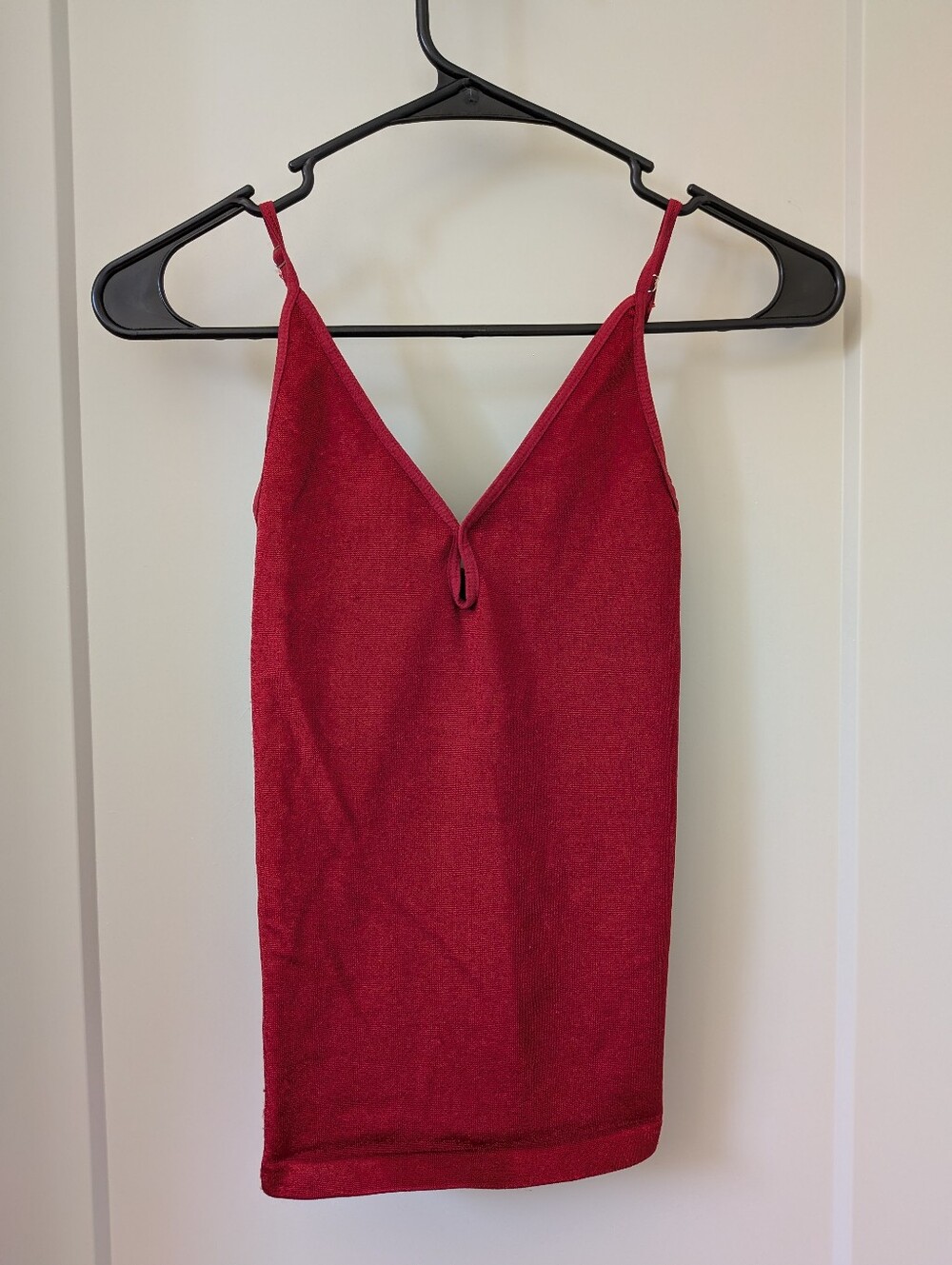 V-Neck Knit Camisole in Deep Red